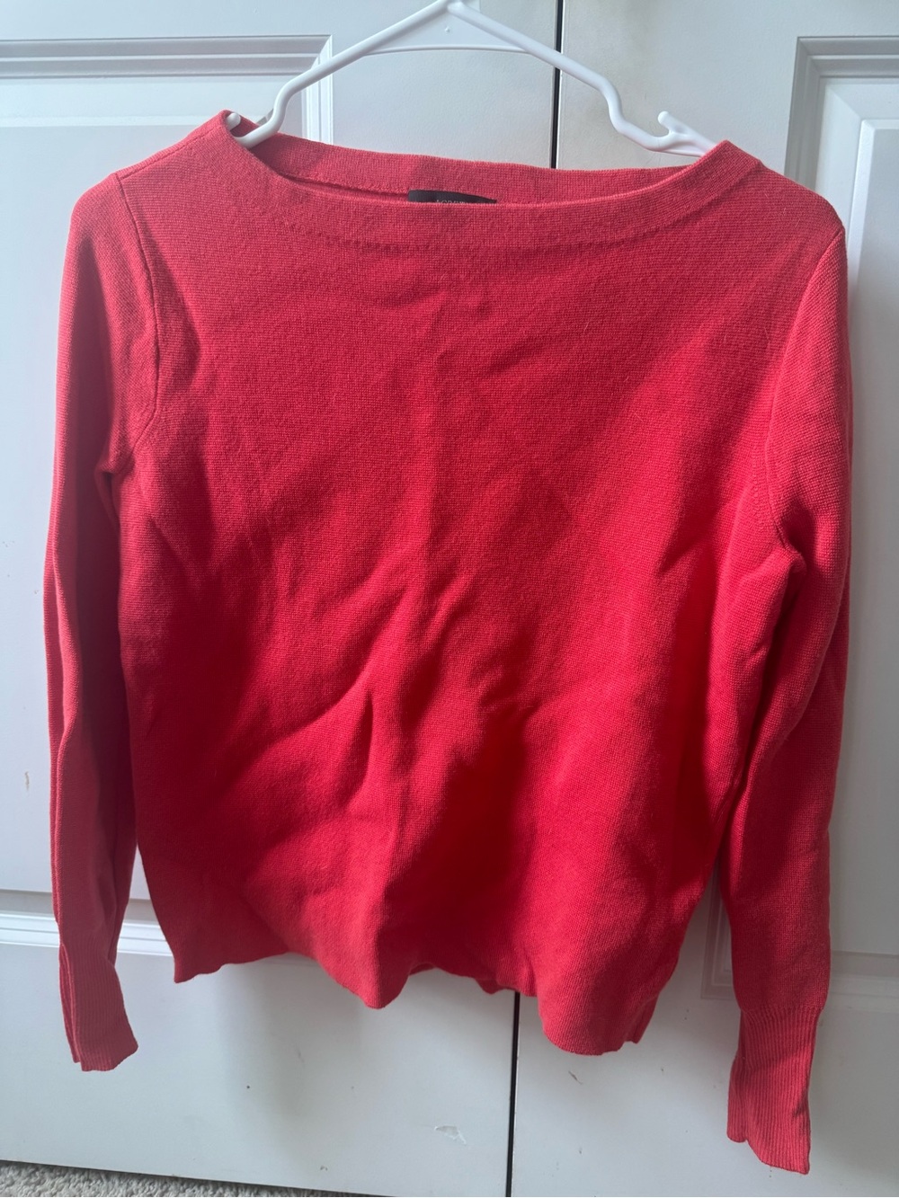 J. Crew XS boatneck sweater coral red color